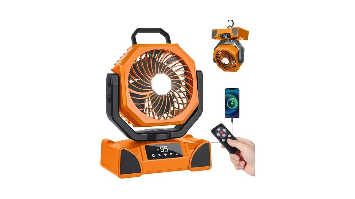 Outtply 20000mah Portable Camping Fan, Rechargeable Battery Powered Fan With