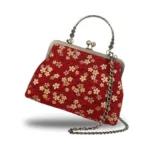 Abuyall Red Vintage Purse Floral Handbags For Women Top-handle Handbag