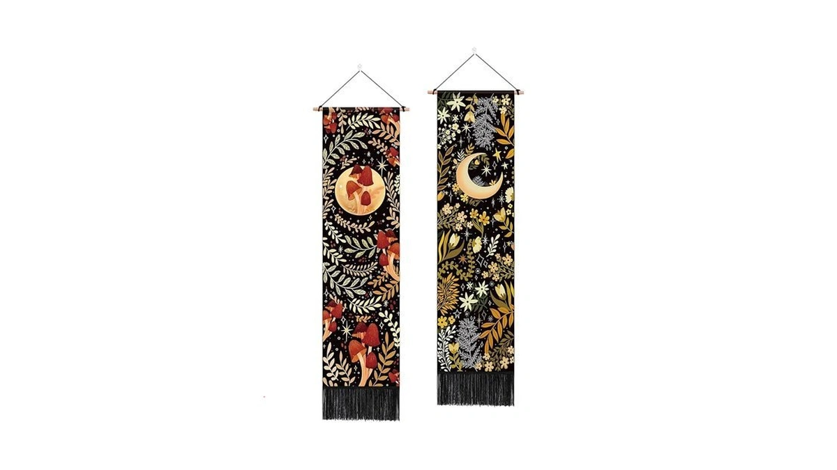 Artcreator Pack Of 2 Moon And Floral Tapestry Cottage Core