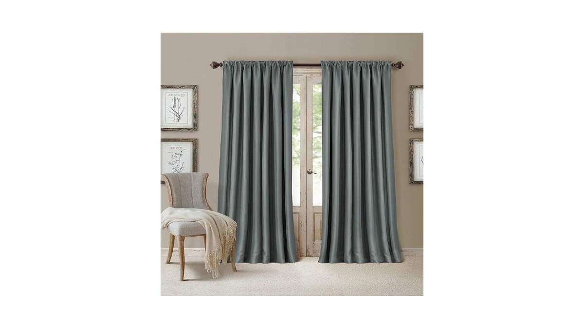 Elrene All Seasons Blackout Window Curtain Panel, Room-darkening Rod-pocket And