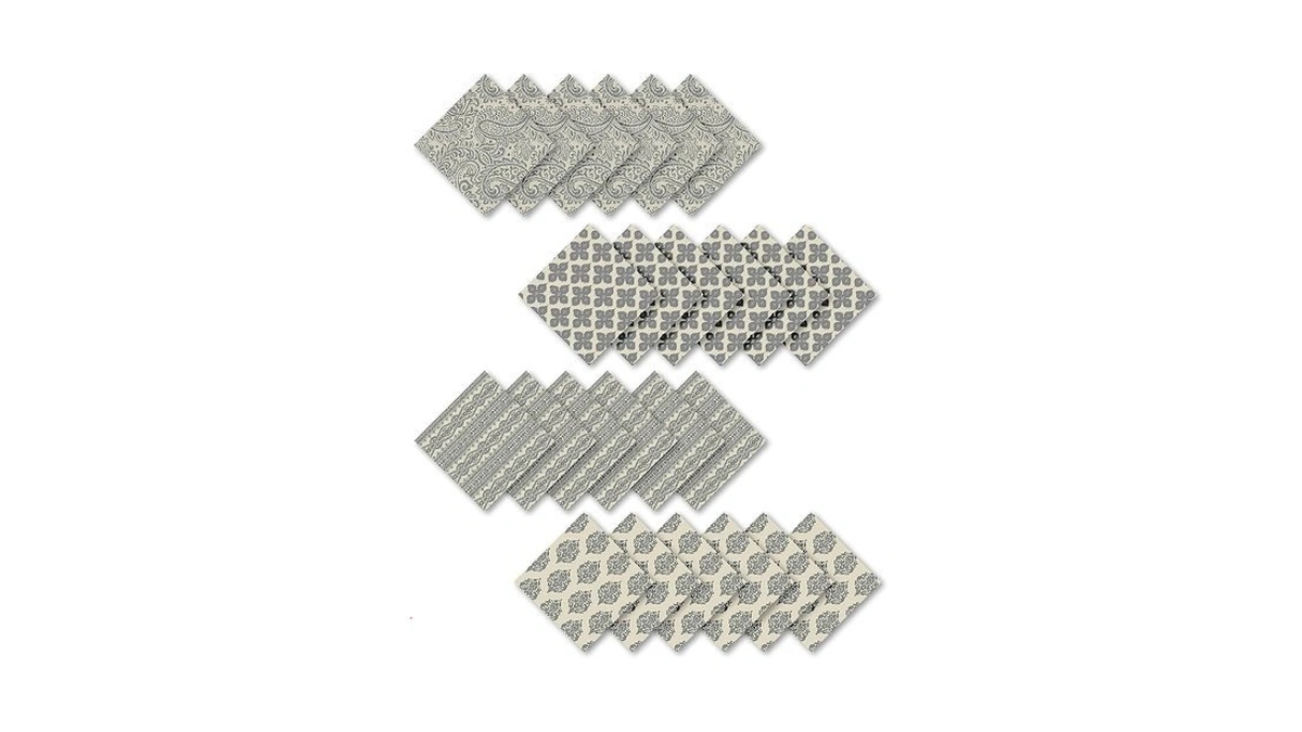 Elrene Home Fashions Everyday Casual Prints Assorted Fabric Napkins, Decorative