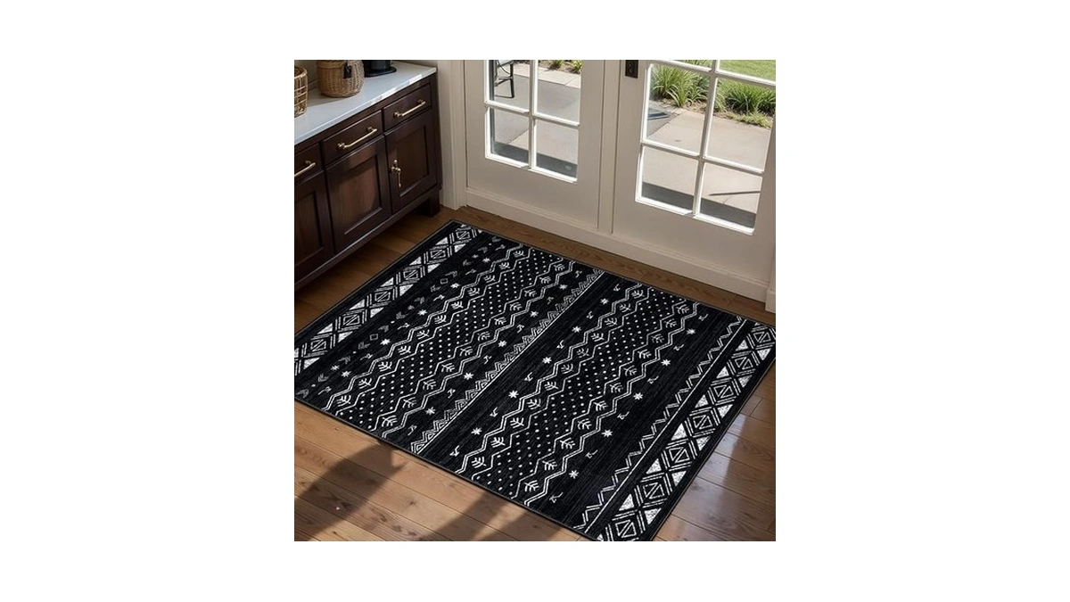 Serissa 2x3 Rugs For Entryway, Washable Non-slip Black And White