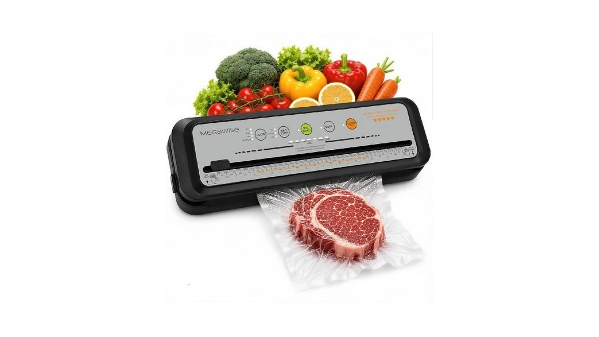 Megawise Vacuum Sealer Machine, 80kpa Powerful Suction, One-touch Automatic Food