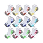Jamegio Boys Socks 12 Pairs Ankle Socks Boys Athletic Running