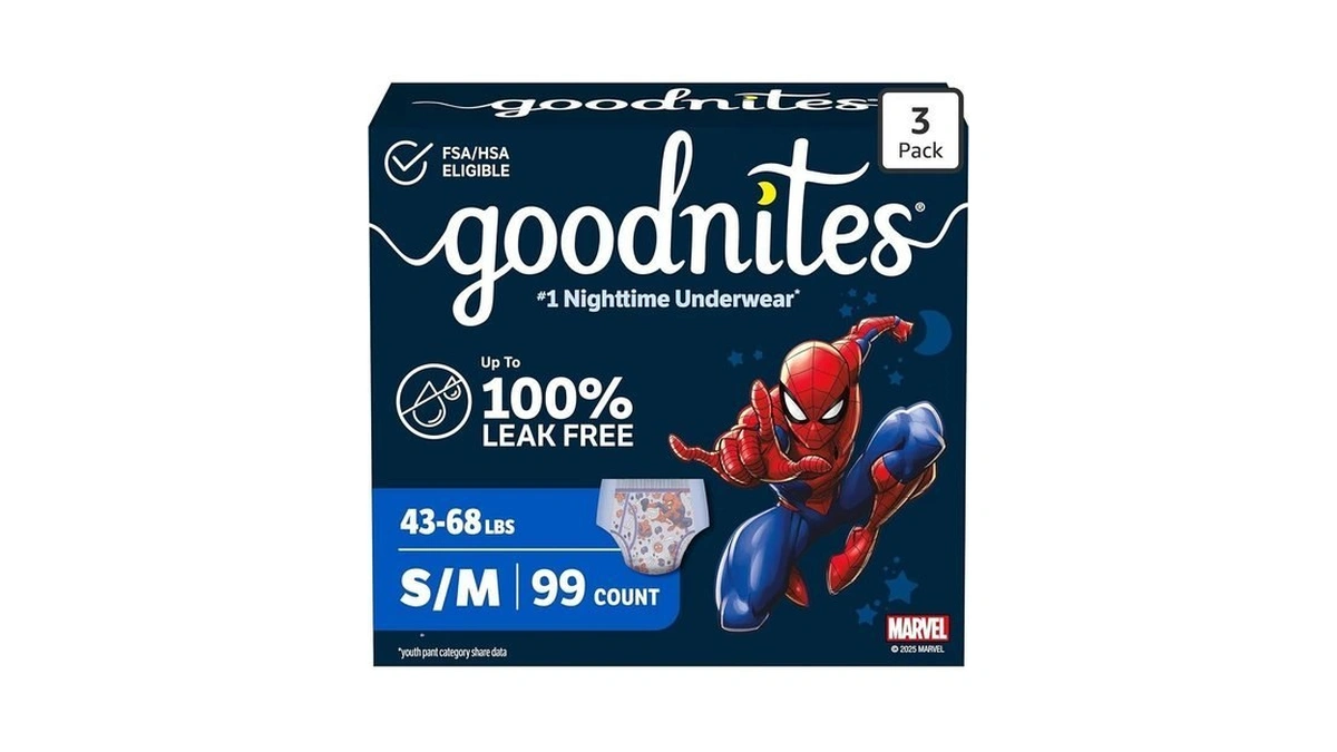 Goodnites Boys' Bedwetting Underwear, Size S/m (43-68 Lbs), 99 Ct