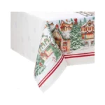 Elrene Home Fashions Storybook Christmas Village Bordered Holiday Wrinkle Resistant