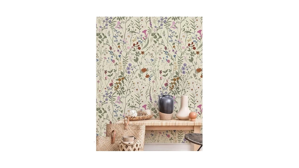 Jiffdiff Floral Wallpaper Peel And Stick - Farm Floral Wall
