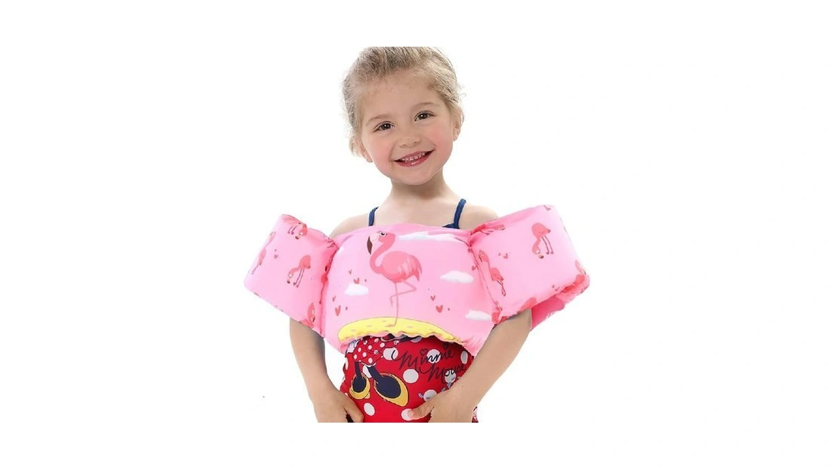 Double Couple Toddler Swim Vest With Sleeves Cartoon Adjustable Strap