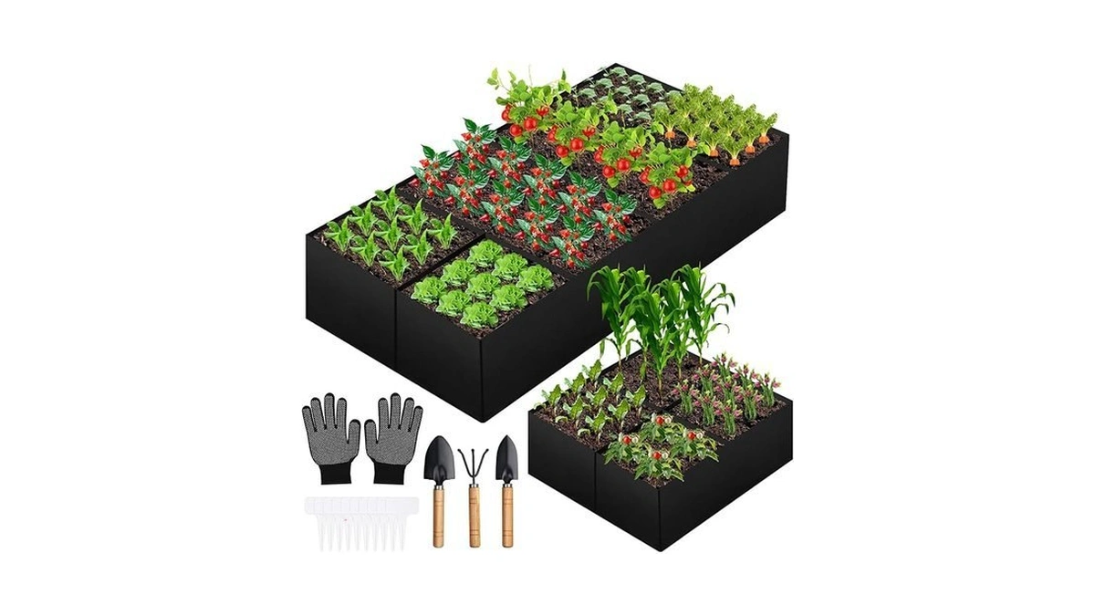 Fabric Raised Garden Bed, Large Garden Grow Bags Rectangle Breathable