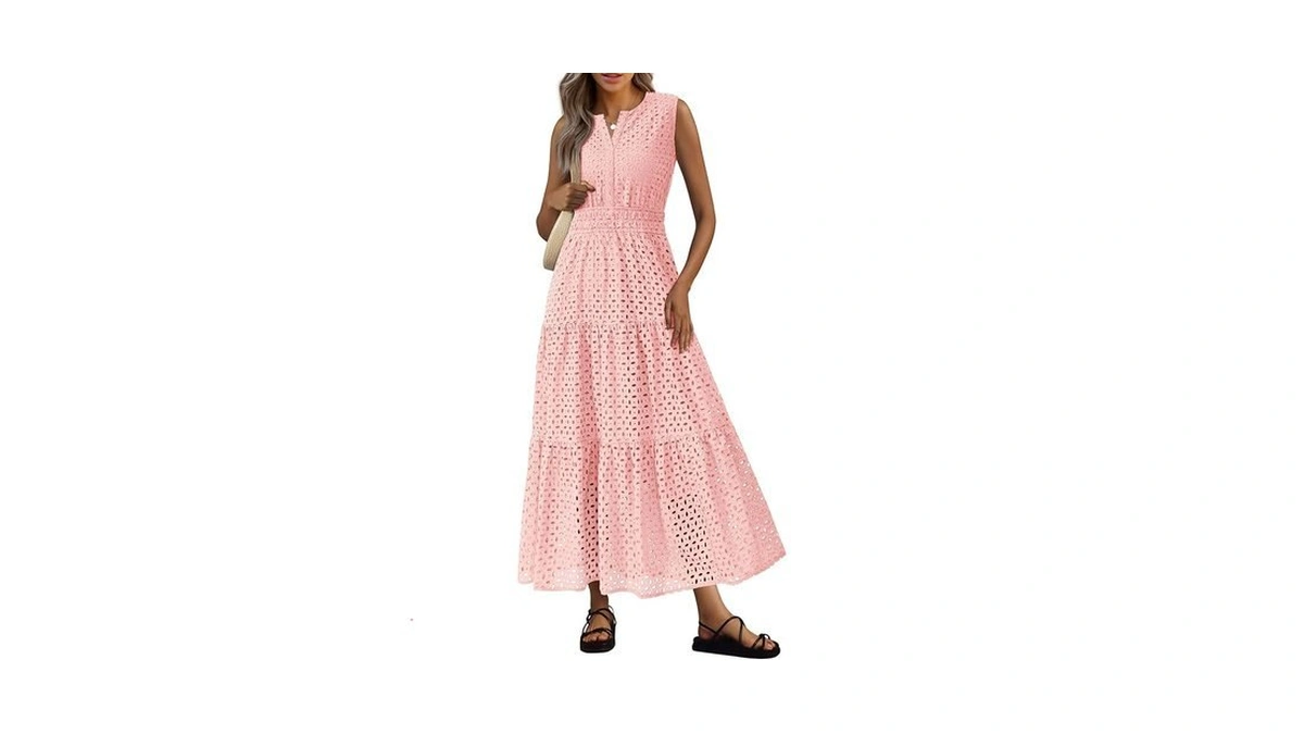 Prettygarden Womens 2026 Summer Maxi Dresses Sleeveless Sundresses V Neck