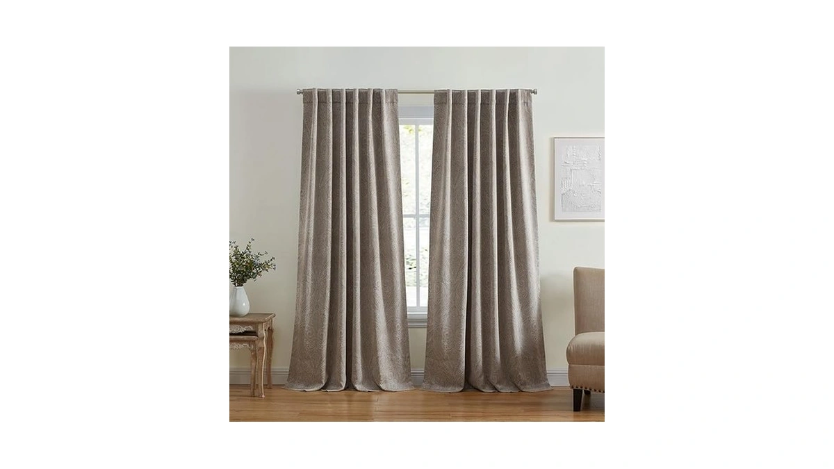 Elrene Home Fashions Vittoria Paisley Floral Printed Blackout Window Curtain