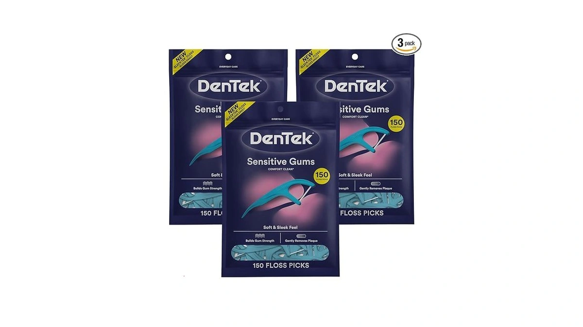 Dentek Comfort Clean Sensitive Gums Floss Picks, Soft & Silky