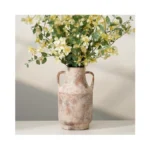 Vintage Ceramic Flower Vase With Handles, 11.5 Inch Tall Easter