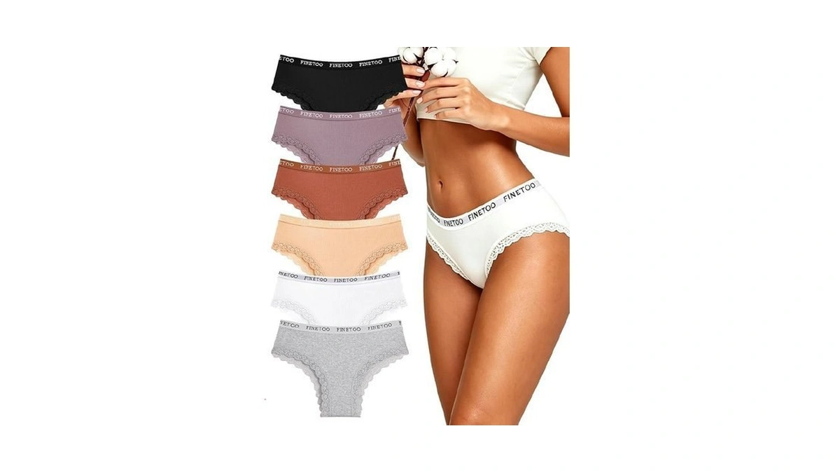 Finetoo Cotton Underwear For Women Cheeky Bikini Low Rise Soft