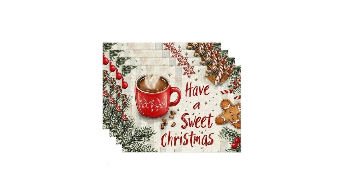 Christmas Placemats Set Of 4 Have A Sweet Christmas Table