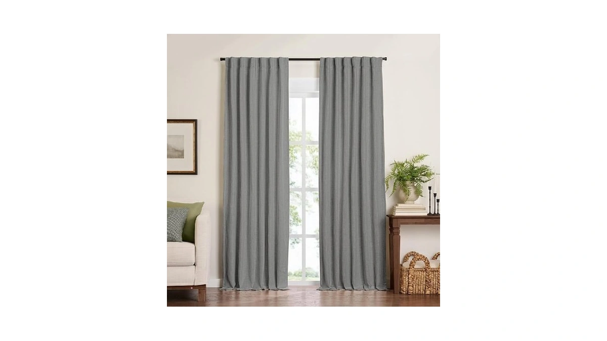 Elrene Home Fashions Harrow Solid Texture Blackout Single Window Curtain