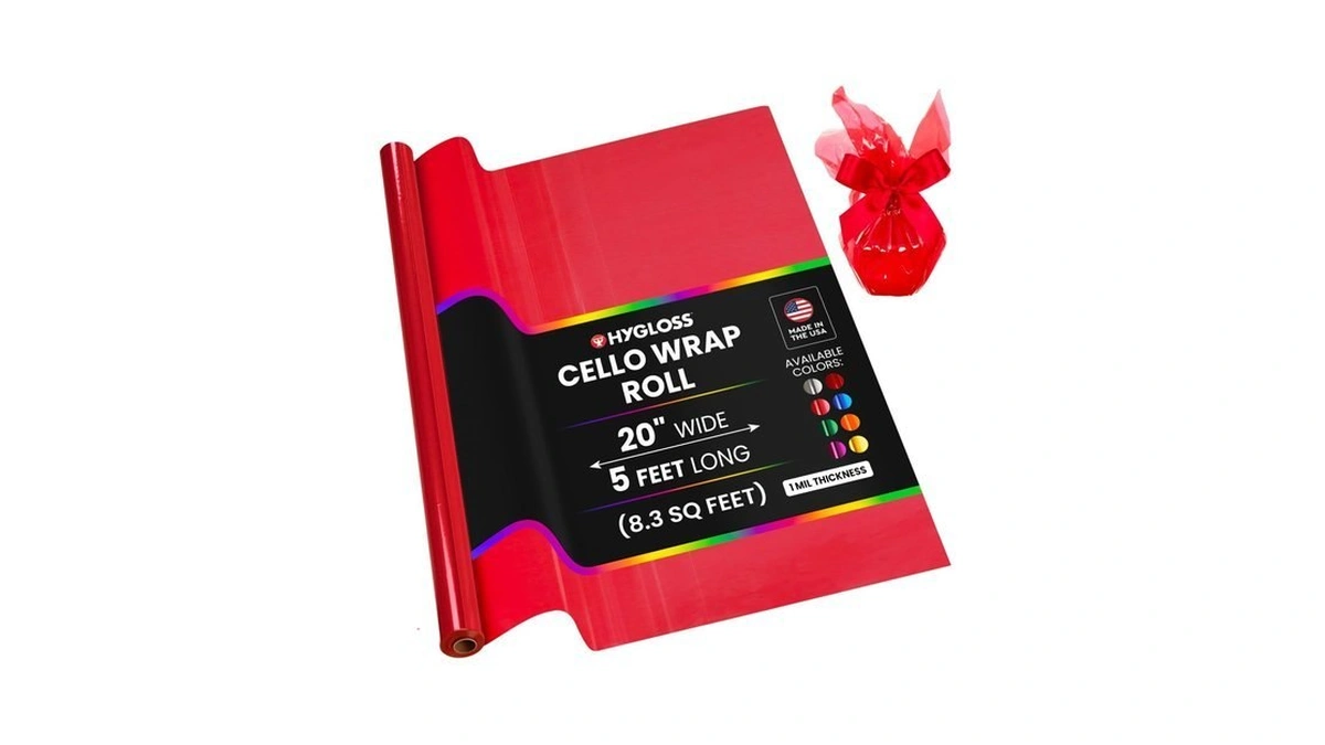 Hygloss Products Cellophane Roll – Cellophane Wrap For Crafts, Gifts,