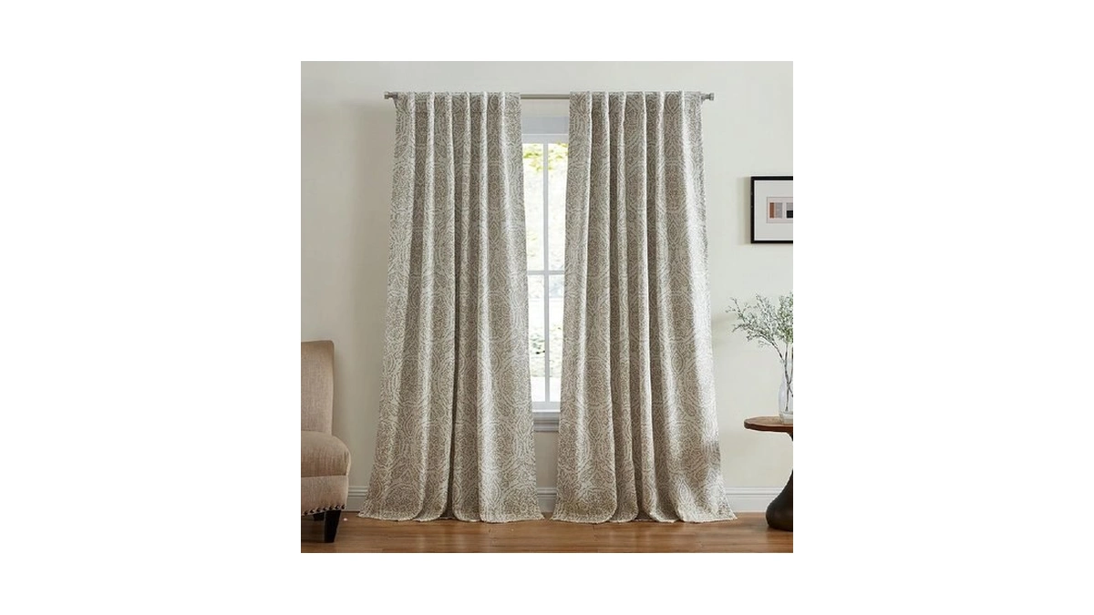 Elrene Home Fashions Giovanni Medallion Block Print Linen Blend Blackout