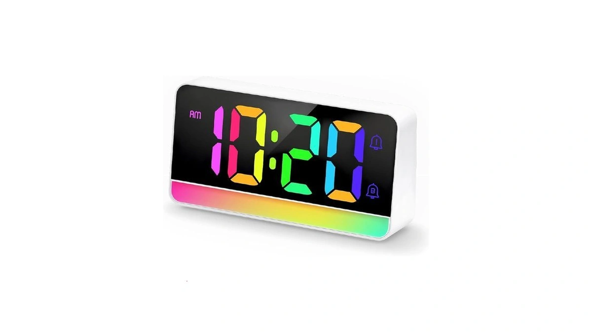 Alanas 7" Rgb Alarm Clock For Bedrooms, Dynamic Color Mood