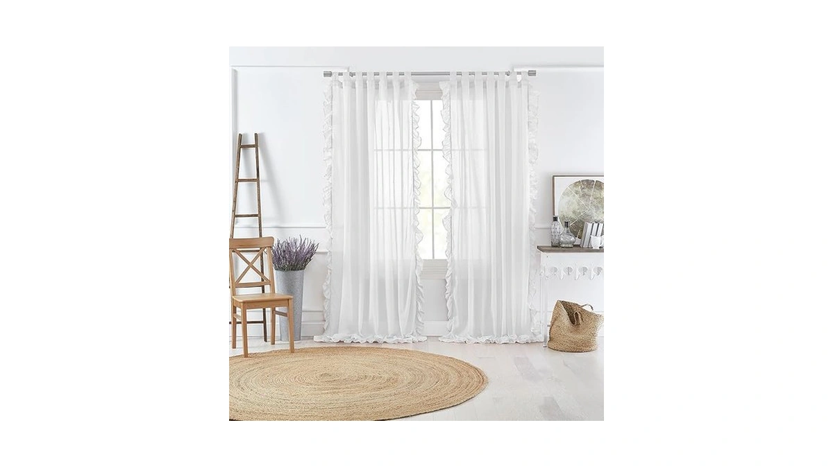 Elrene Home Fashions Bella French Country Cottage Core Tab-top Ruffle
