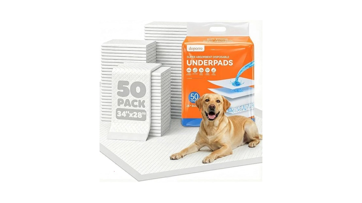 50 Count 28" X 34" Disposable Puppy Pads, Super Absorbent