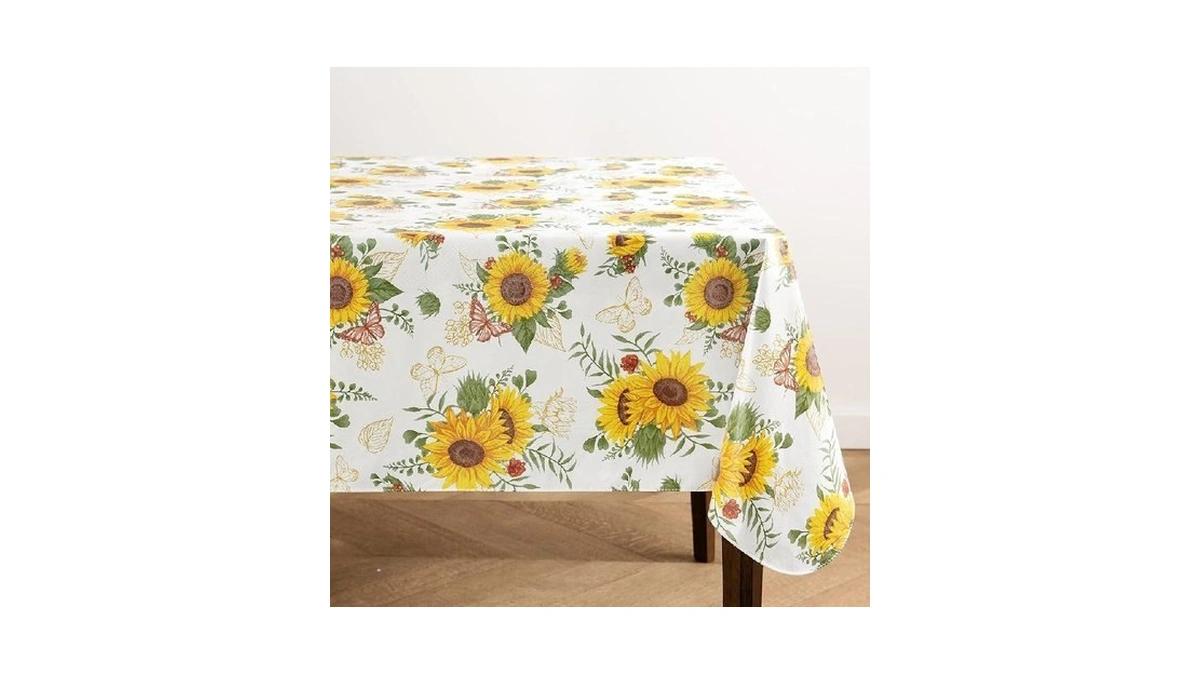 Elrene Home Fashions Sunflower Season Vintage Floral Water- And Stain-resistant