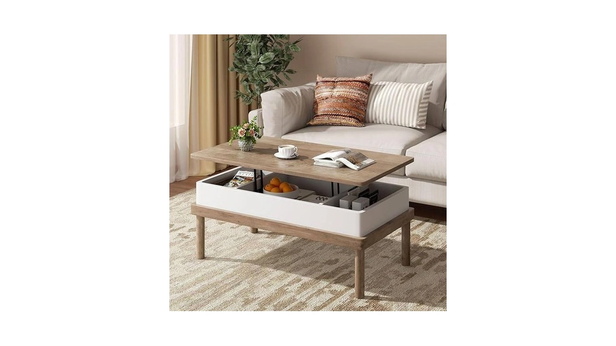 Shintenchi Coffee Table, Lift Top Coffee Table With Hidden Compartment,