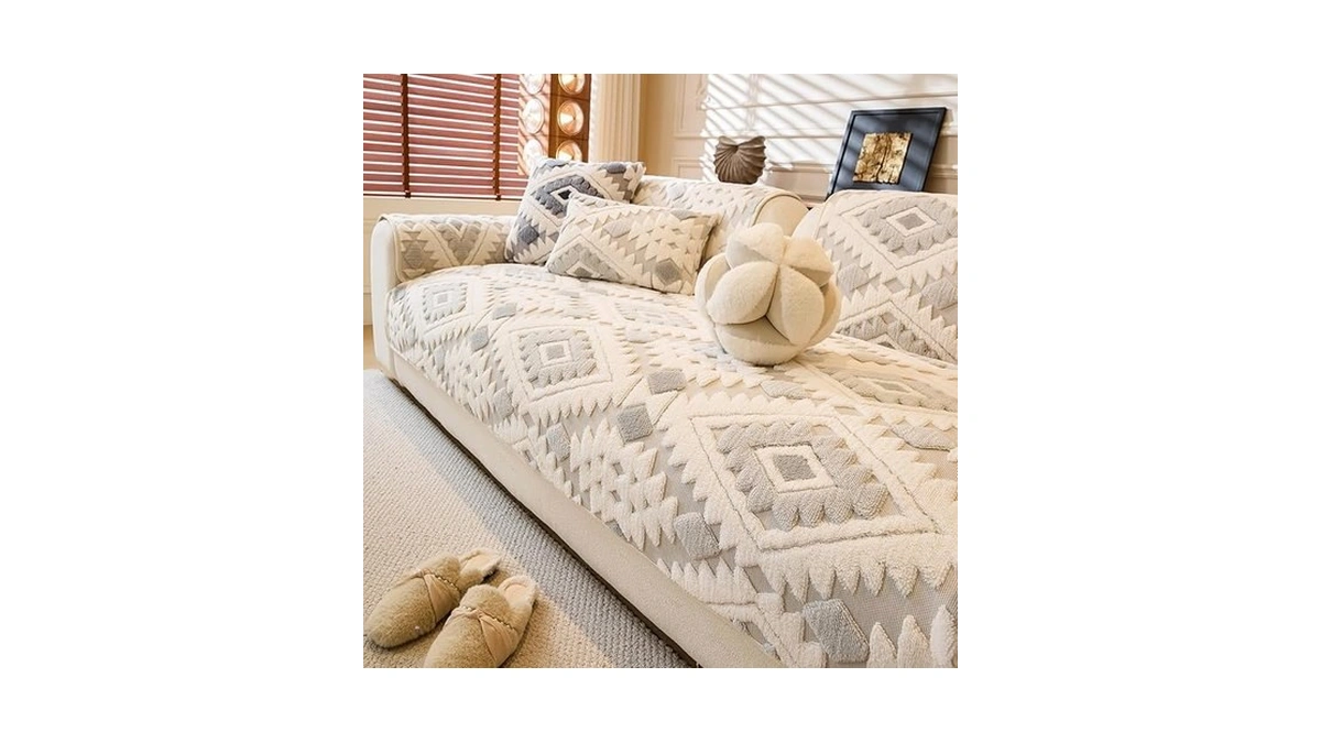 Weyond Plush Couch Cover For Sofa, Anti-slip Sectional Couch Covers,