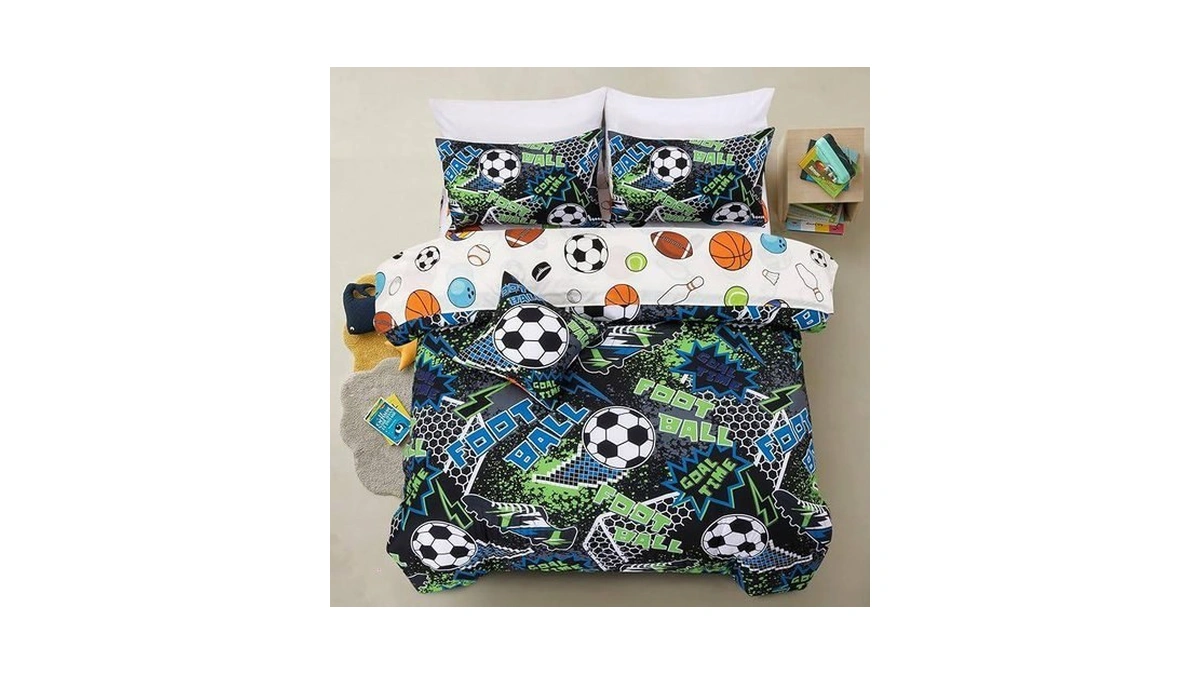 A Nice Night Boys Football Field Comforter Set 6-piece Bed-in-a-bag,
