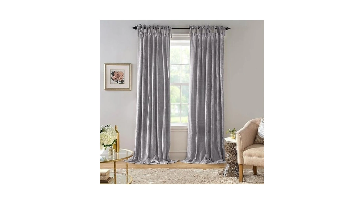 Elrene Home Fashions Korena Tie-top Crushed Velvet Window Curtain Panel,