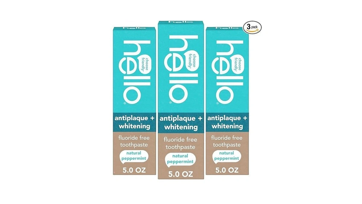 Hello Antiplaque And Whitening Fluoride Free Toothpaste, 5 Oz Tube,
