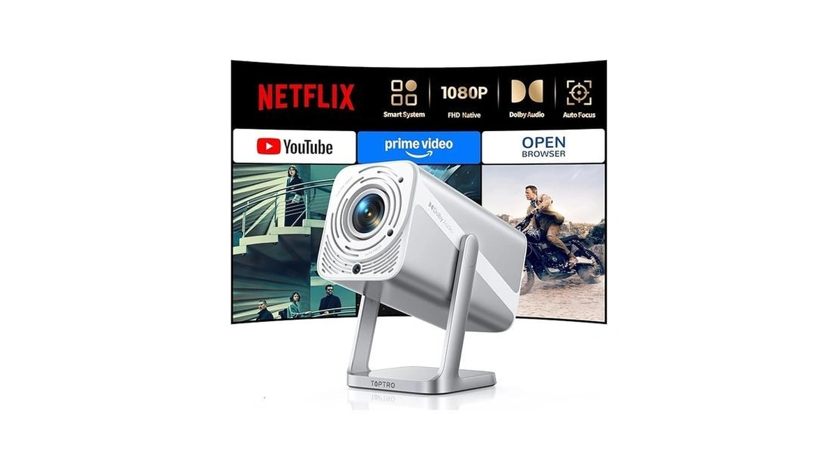 Smart Projector [built-in Apps/4k Support/2026 Upgraded] With Wifi And Bluetooth,