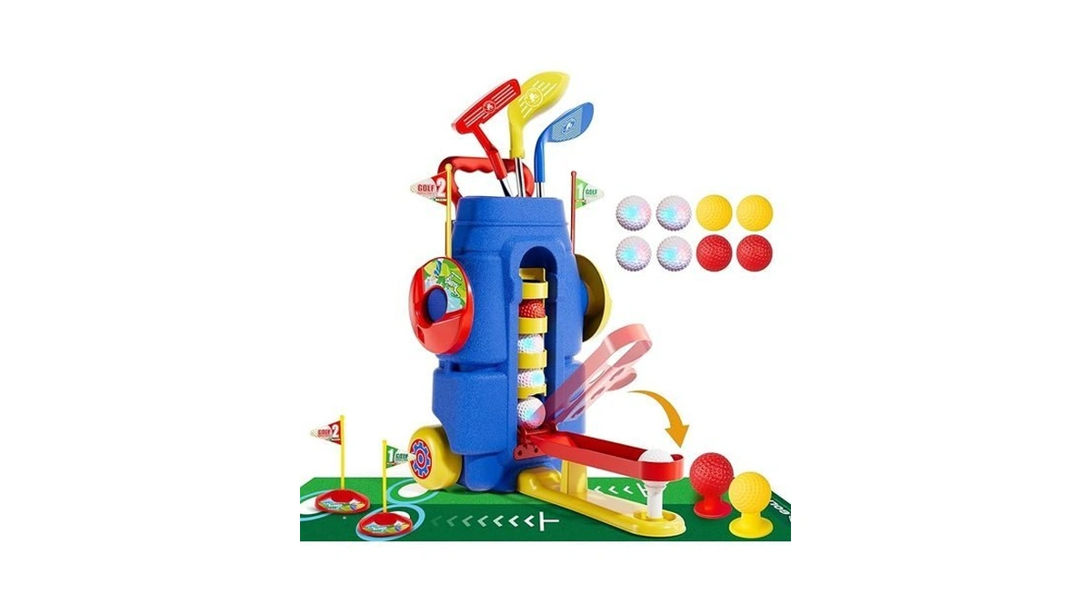 Kids Golf Clubs Set, Toddler Golf Toys With 8 Balls