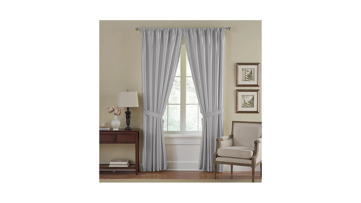 Elrene Home Fashions Versailles Faux-silk Room-darkening Curtain Panel, Blackout Curtain