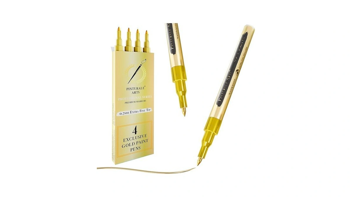 Pinturale Arts 4 Gold Paint Pen Fine Tip | Set