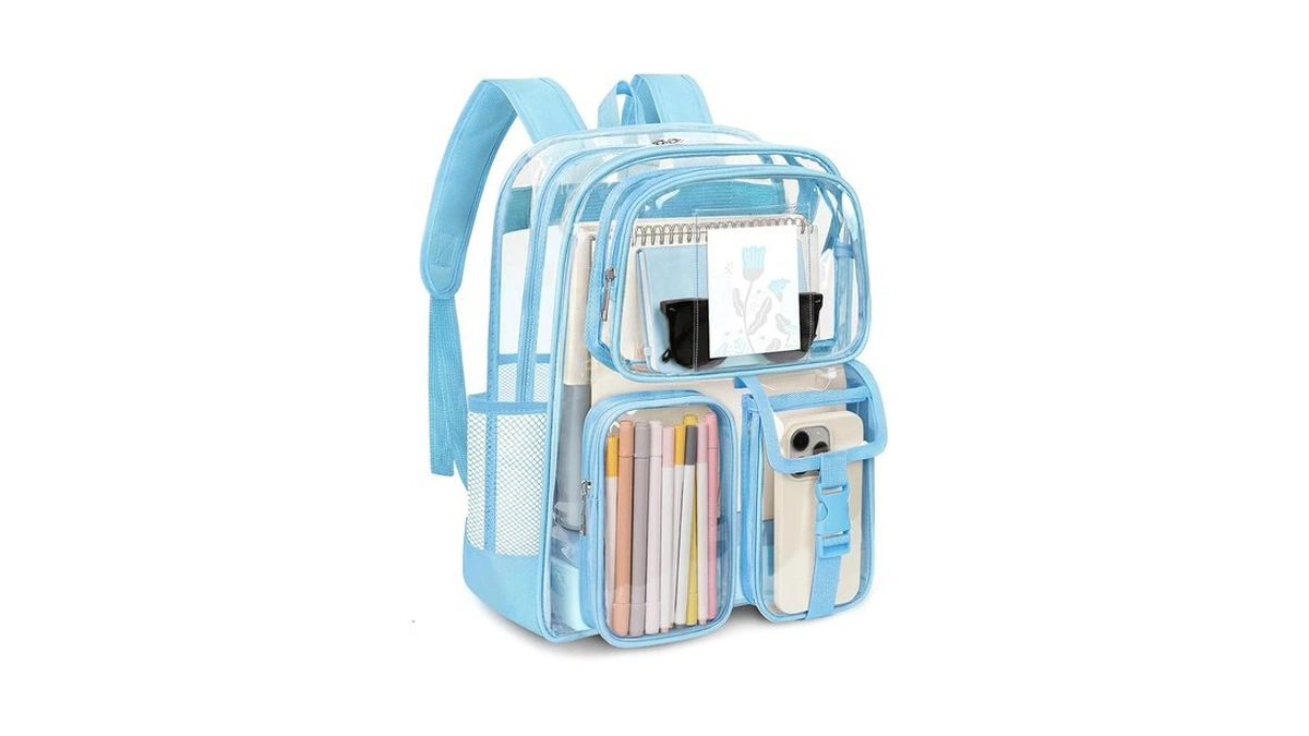 Attmu Clear Backpack For Stadium Events, Heavy Duty Pvc Transparent