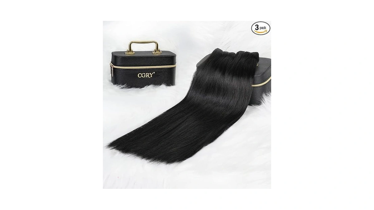 Cgry 18a Raw Indian Straight Human Hair 3 Bundles, Premium