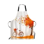 Wondertify Autumn Tree Bicycle Apron, Aged Old Bike And Fall