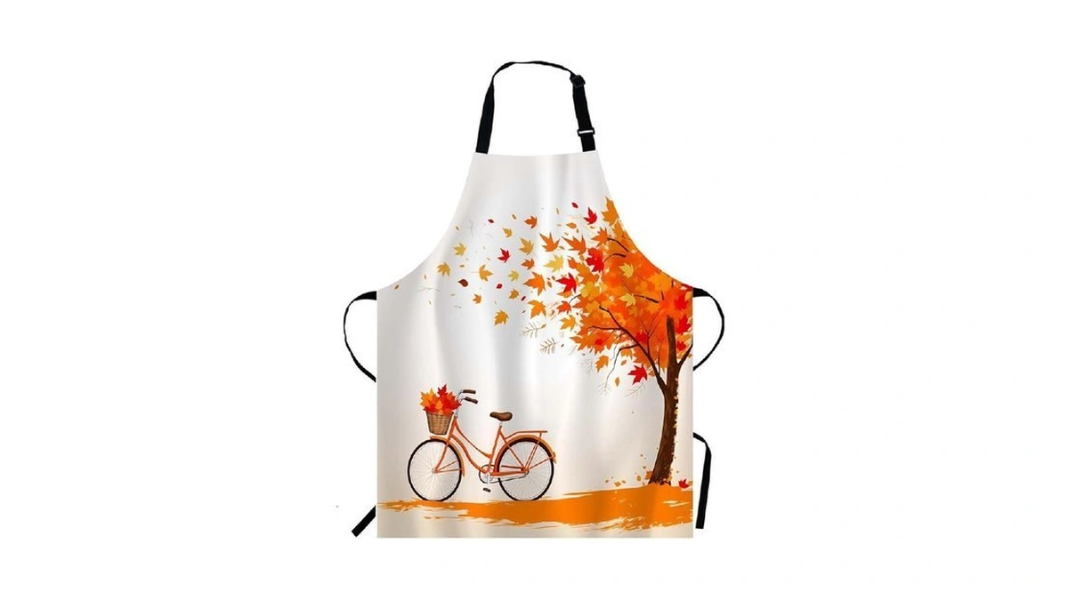 Wondertify Autumn Tree Bicycle Apron, Aged Old Bike And Fall