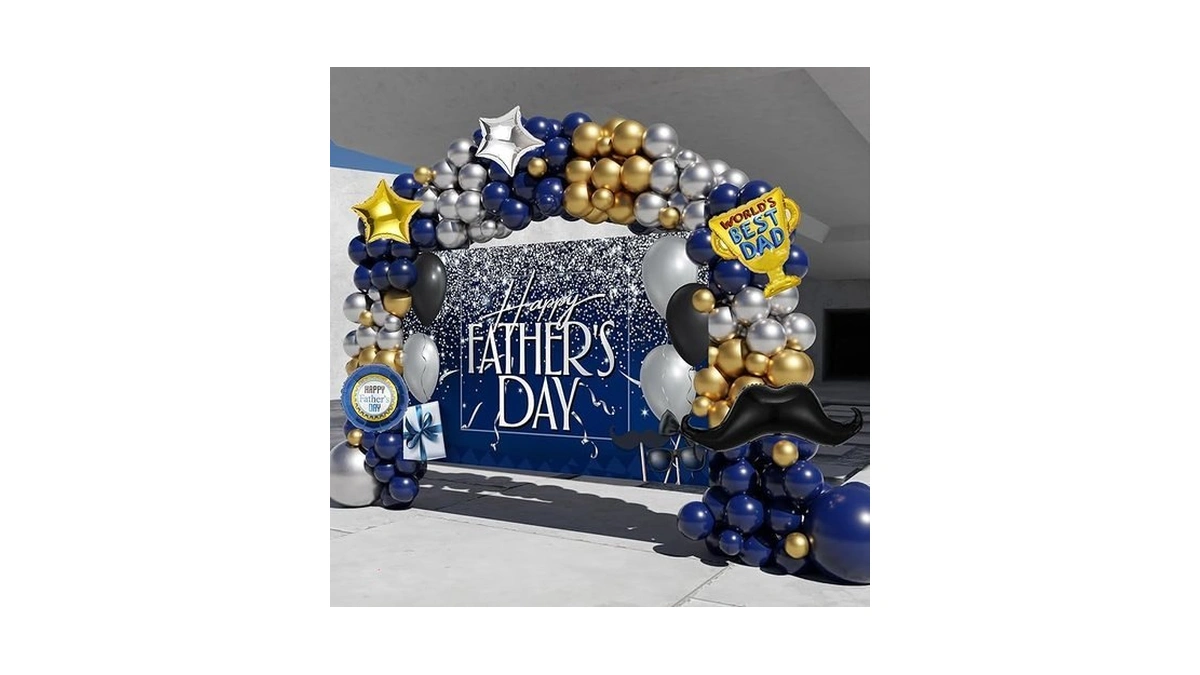 Fathers Day Decorations,141pcs Fathers Day Balloon Garland Arch Kit With