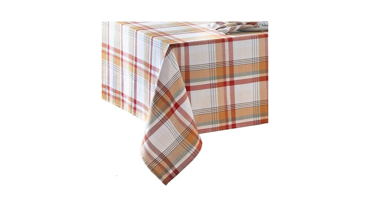 Elrene Home Fashions Seneca Plaid Fall/harvest/thanksgiving Cotton Rectangle Tablecloth, 60"x102"