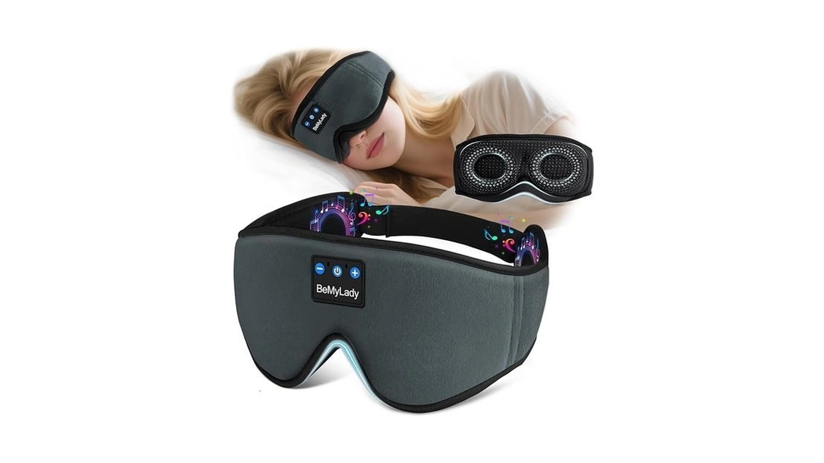 Bemylady Sleep Mask Headphones,100% Blackout 3d Zero Eye Pressure Bluetooth