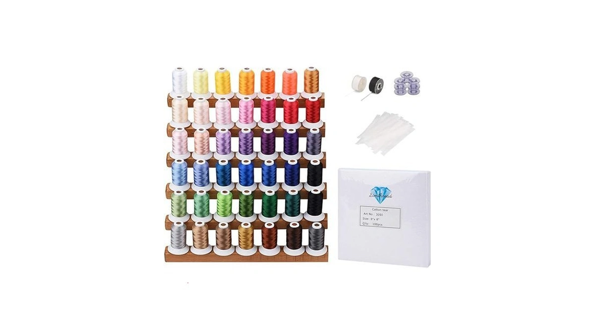 Simthread Embroidery Thread And Tear Away Stabilizers Gift Box -