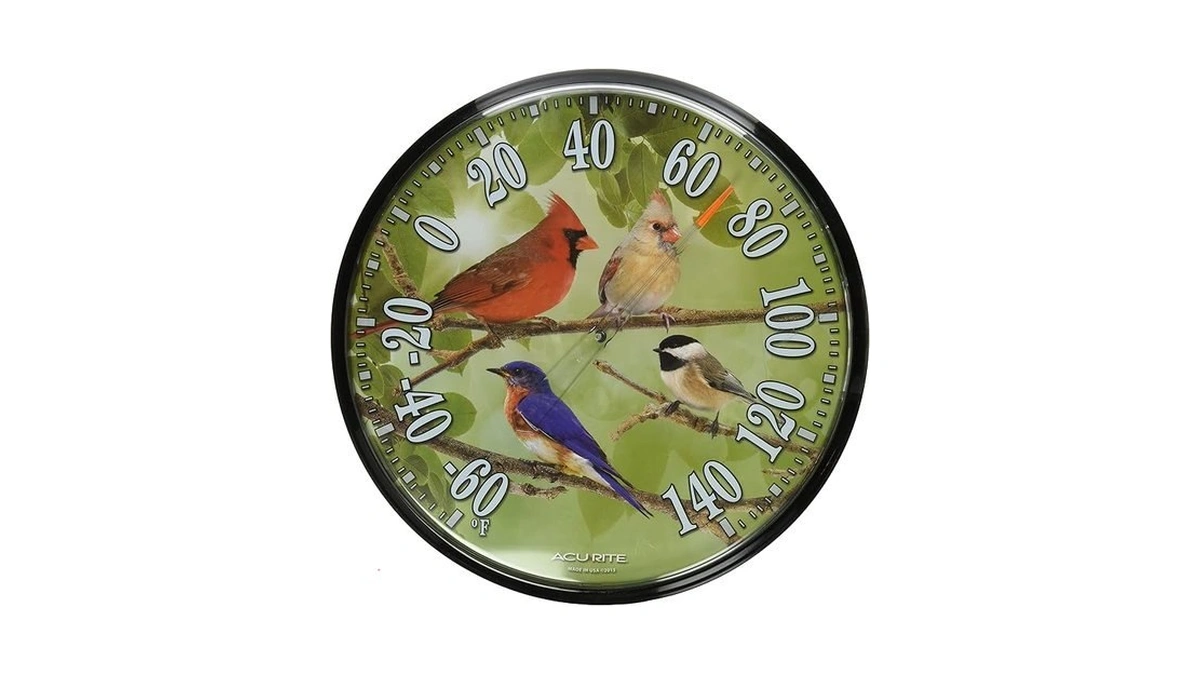 Acurite 01781 12.5-inch Wall Thermometer, Songbirds