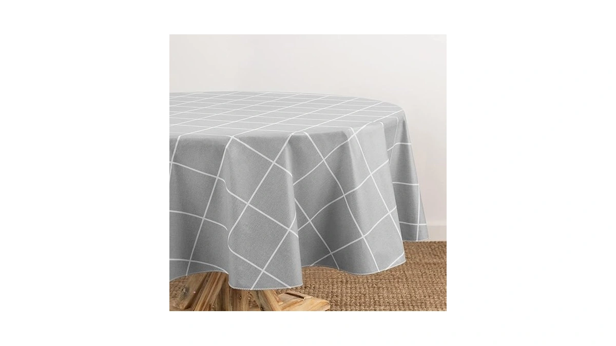 Elrene Home Fashions Windowpane Plaid Water- And Stain-resistant Vinyl Tablecloth