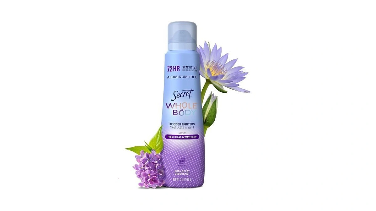 Secret Aluminum Free Whole Body Deodorant Spray For Women, 72hr