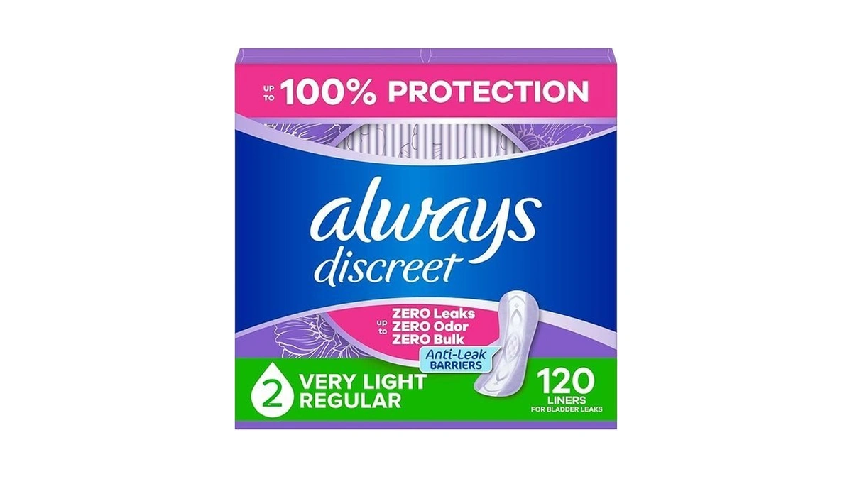 Always Discreet Incontinence Panty Liners For Bladder Leaks, Size 2,