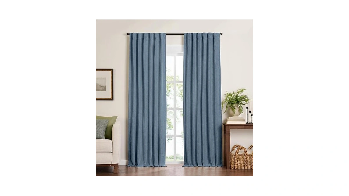 Elrene Home Fashions Harrow Solid Texture Blackout Single Window Curtain