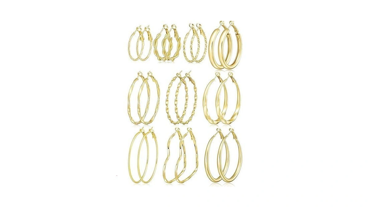 Gold Hoop Earrings For Women, Hypoallergenic Large Heart Hoops Earrings
