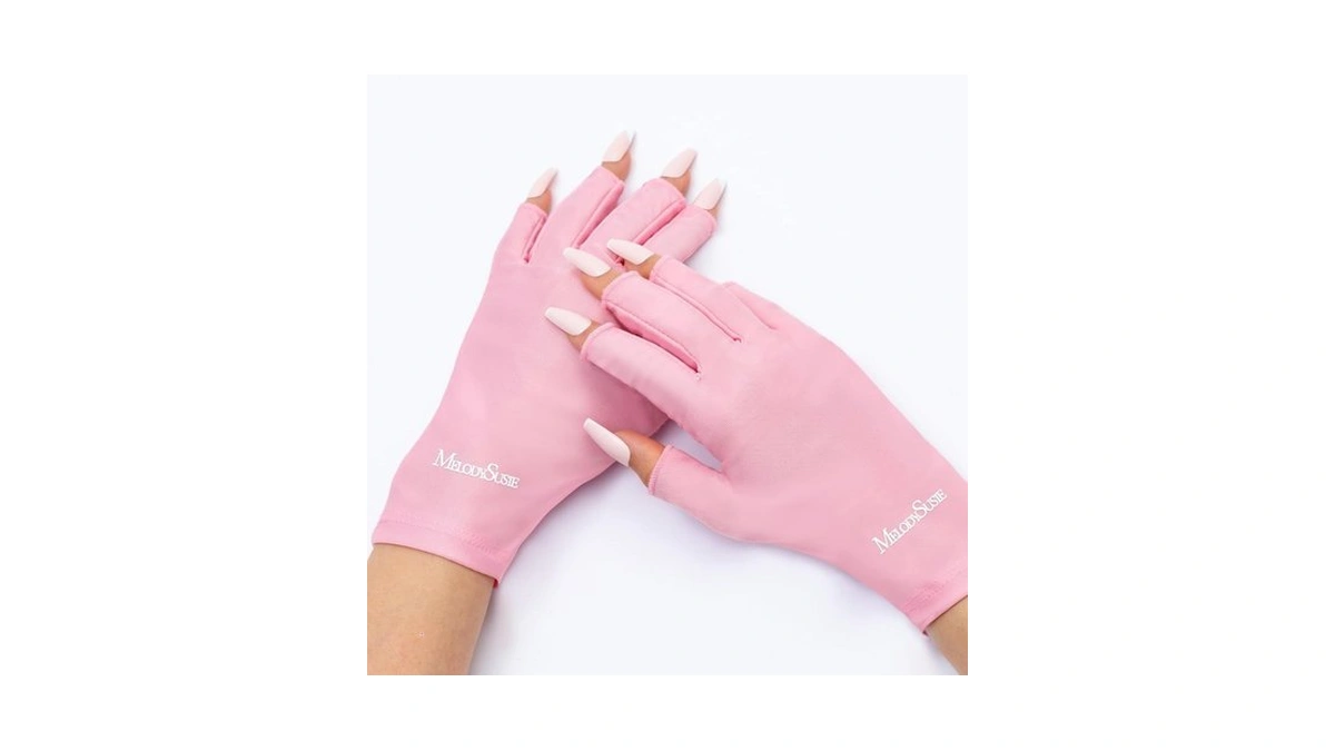 Melodysusie Premium Uv Protection Gloves For Manicures, Cool Feeling Fabric,professional